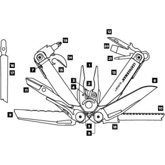 Leatherman Multiszerszám SURGE ezüst 830165