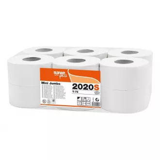 WC papír Jumbo 190mm 2vrs. fehér 75% fehérség 12db (2020S) / a teljes csomag eladása 12db