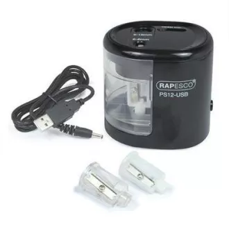 Elektromos élező Rapesco PS12 2 lyukú fekete USB kábel