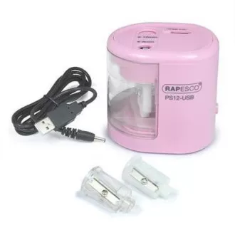 Elektromos élező Rapesco PS12 2 lyukú rózsaszín USB kábel Elektromos élező Rapesco PS12 2 lyukú rózsaszín USB kábel