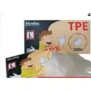 Eldobható TPE kesztyű L méretű fehér 200db