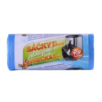 HDPE hulladékzsákok 60x70cm 60L kék 30db extra erős tekercsben