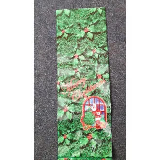 PP hajtogatott karácsonyi táska 24x48cm Mery Christmas   Nicholas zöld
