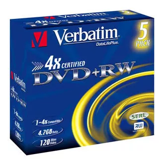 VERBATIM DVD + RW (5 csomagos) Jewel / 4x / DLP / 4,7 GB VERBATIM DVD + RW (5 csomagos) Jewel / 4x / DLP / 4,7 GB