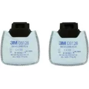 D3128, 3M™ Secure Click™ részecskeszűrő P2 R, szerves gőzök elvezetésére, egy pár