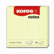 Öntapadós jegyzettömb 75x75mm sárga 100 lap Kores