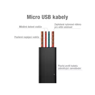 AVACOM MIC-120K USB kábel - Micro USB, 120cm, fekete