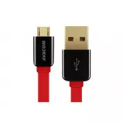 AVACOM MIC-40R USB kábel - Micro USB, 40cm, piros
