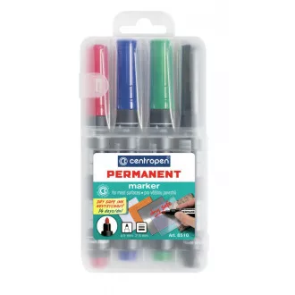Marker Centropen 8510/4 permanent 4 szín hengeres hegy 2,5 mm Marker Centropen 8510/4 permanent 4 szín hengeres hegy 2,5 mm