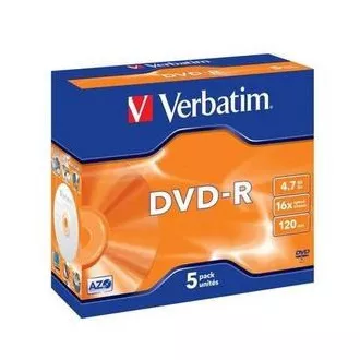 VERBATIM DVD-R (5 csomag) Jewel / 16x / 4,7 GB