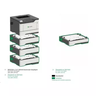 LEXMARK MS521dn BW nyomtató A4, 44ppm, 512, LCD, duplex, USB 2.0, LAN
