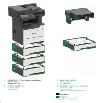 LEXMARK többfunkciós nyomtató MX622adhe fekete-fehér, A4, 47ppm, 2048 megabájt, LCD színes kijelző, duplex lapadagoló, USB 2.0, LAN,