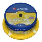 VERBATIM DVD + RW (25 csomagos) orsó / 4x / DLP / 4,7 GB