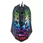 C-TECH játék egér Tychon (GM-03P), alkalmi játék, játék, 7 szín háttérvilágítás, 3200 DPI, USB