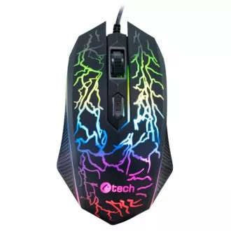 C-TECH játék egér Tychon (GM-03P), alkalmi játék, játék, 7 szín háttérvilágítás, 3200 DPI, USB