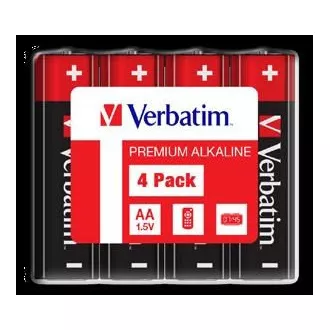 VERBATIM alkáli elemek AA, 4 db - Zsugor