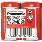 PANASONIC cink-szén akkumulátorok vörös cink R20RZ / 2P D 1,5V (zsugorodás 2db)