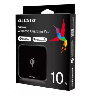 ADATA Töltőpad CW0100, vezeték nélküli, fekete / töltőpad, vezeték nélküli, fekete