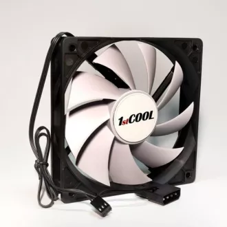 1stCOOL ventilátor SILENT, 12 cm Fekete/Fehér 3pin/Molex