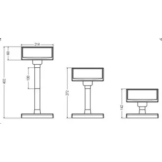 Virtuos VFD ügyfélkijelző Virtuos FV-2030B 2x20 9mm, soros, fekete