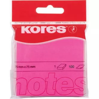 Öntapadós betét 75x75mm rózsaszín neon 100 lap Kores Öntapadós betét 75x75mm rózsaszín neon 100 lap Kores