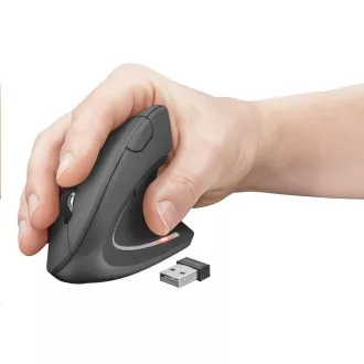 TRUST Verto vezeték nélküli ergonomikus USB egér, fekete