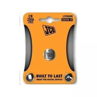 JCB gombelemes lítium akkumulátor CR2016, buborékcsomagolás 1 db