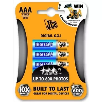 JCB OXI DIGITAL lúgos elem LR03, buborékcsomagolás 4 db