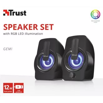 TRUST Gemi RGB 2.0 hangszórókészlet - fekete