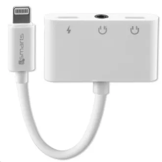 4smarts adapter Lightning / 2x Lightning + 3,5 mm-es csatlakozó, fehér 4smarts adapter Lightning / 2x Lightning + 3,5 mm-es csatlakozó, fehér