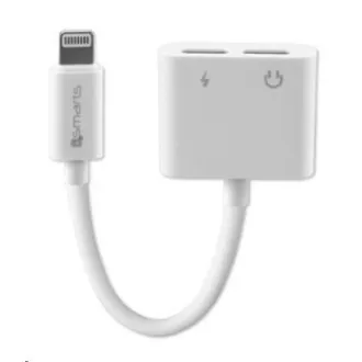 4smarts Lightning adapter / 2x Lightning audio- és töltőcsatlakozó, fehér