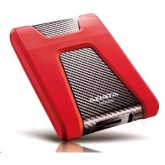 ADATA külső merevlemez 1TB USB 3.1 DashDrive Durable HD650, piros (gumi, ütésálló)