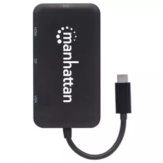 MANHATTAN dokkolóállomás USB-C 4in1, 1xDP, 1xHDMI, 1xVGA, 1xDVI, 1xDVI