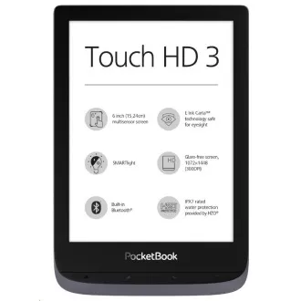 POCKETBOOK 632 Touch HD 3, metálszürke, 16 GB