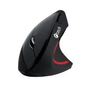 C-TECH egér VEM-09, függőleges, vezeték nélküli, 6 gombos, fekete, USB nano vevő