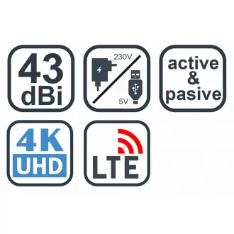 EVOLVEO Xany 2B, 230/5V, aktív szobaantenna FM/DAB /DVB-T2, LTE, 4G, 5G szűrő, aktív szobaantenna FM/DAB /DVB-T2, LTE, 4G, 5G szűrő