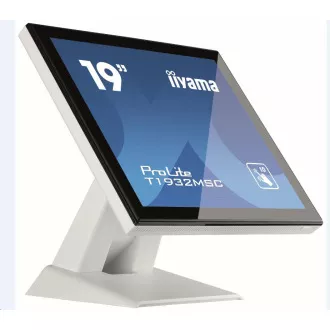Iiyama ProLite T1932MSC, 48,3 cm (19 hüvelyk), kivetített kapacitív, fehér Iiyama ProLite T1932MSC, 48,3 cm (19 hüvelyk), kivetített kapacitív, fehér