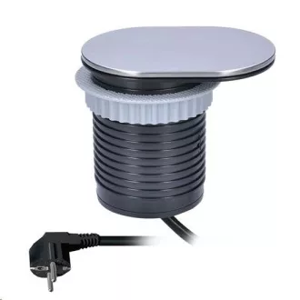 Solight 1x beépített aljzat 1x USB csúszófedéllel, ovális csiszolt alumínium borítás, hosszabbító kábel 1, 9m Solight 1x beépített aljzat 1x USB csúszófedéllel, ovális csiszolt alumínium borítás, hosszabbító kábel 1, 9m