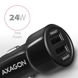 AXAGON PWC-5V5, SMART autós töltő, 2x port 5V-2.4A + 2.4A, 24W