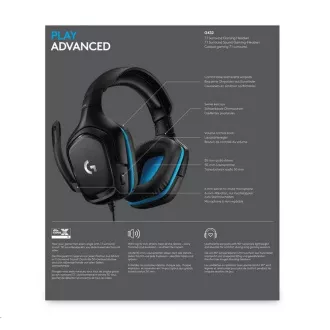 Logitech G432 7.1 vezetékes játékfejhallgató