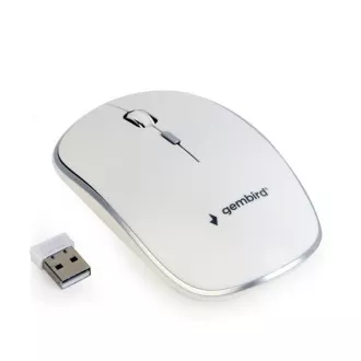 GEMBIRD egér MUSW-4B-01, fehér, vezeték nélküli, USB nano vevő GEMBIRD egér MUSW-4B-01, fehér, vezeték nélküli, USB nano vevő