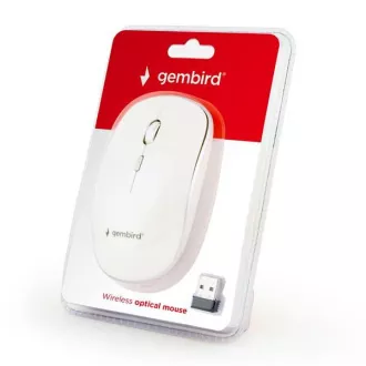 GEMBIRD egér MUSW-4B-01, fehér, vezeték nélküli, USB nano vevő GEMBIRD egér MUSW-4B-01, fehér, vezeték nélküli, USB nano vevő