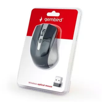 GEMBIRD egér MUSW-4B-04-GB, szürke-fekete, vezeték nélküli, USB nano vevő