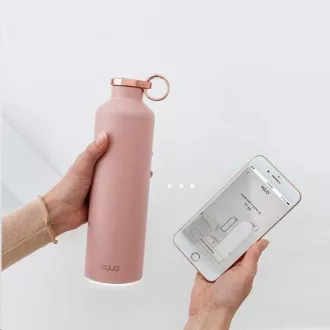 Equa Smart - okos palack, acél, márvány, rózsaszín pirosító