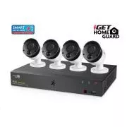 iGET HOMEGUARD HGNVK85304 PoE kamerarendszer SMART mozgásérzékelővel, 8 csatornás FullHD NVR   4x FullHD kültéri kamera
