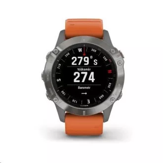Garmin GPS sportóra fenix6 PRO Sapphire, Titanium / Orange Band (TÉRKÉP / Zene) Garmin GPS sportóra fenix6 PRO Sapphire, Titanium / Orange Band (TÉRKÉP / Zene)
