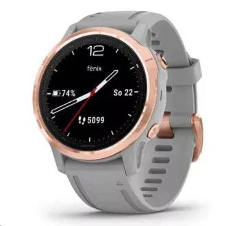 Garmin GPS sportóra fenix6S PRO Sapphire, RoseGold / Gray Band (TÉRKÉP / Zene)