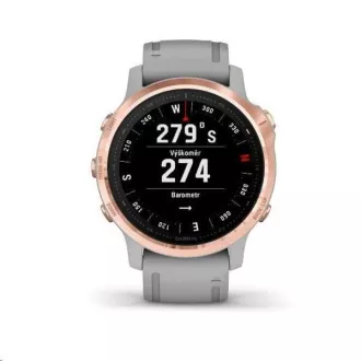 Garmin GPS sportóra fenix6S PRO Sapphire, RoseGold / Gray Band (TÉRKÉP / Zene)