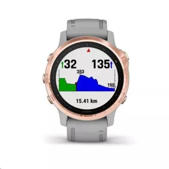 Garmin GPS sportóra fenix6S PRO Sapphire, RoseGold / Gray Band (TÉRKÉP / Zene)