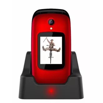 EVOLVEO EasyPhone FD, mobiltelefon időseknek töltőállvánnyal (piros színű) EVOLVEO EasyPhone FD, mobiltelefon időseknek töltőállvánnyal (piros színű)